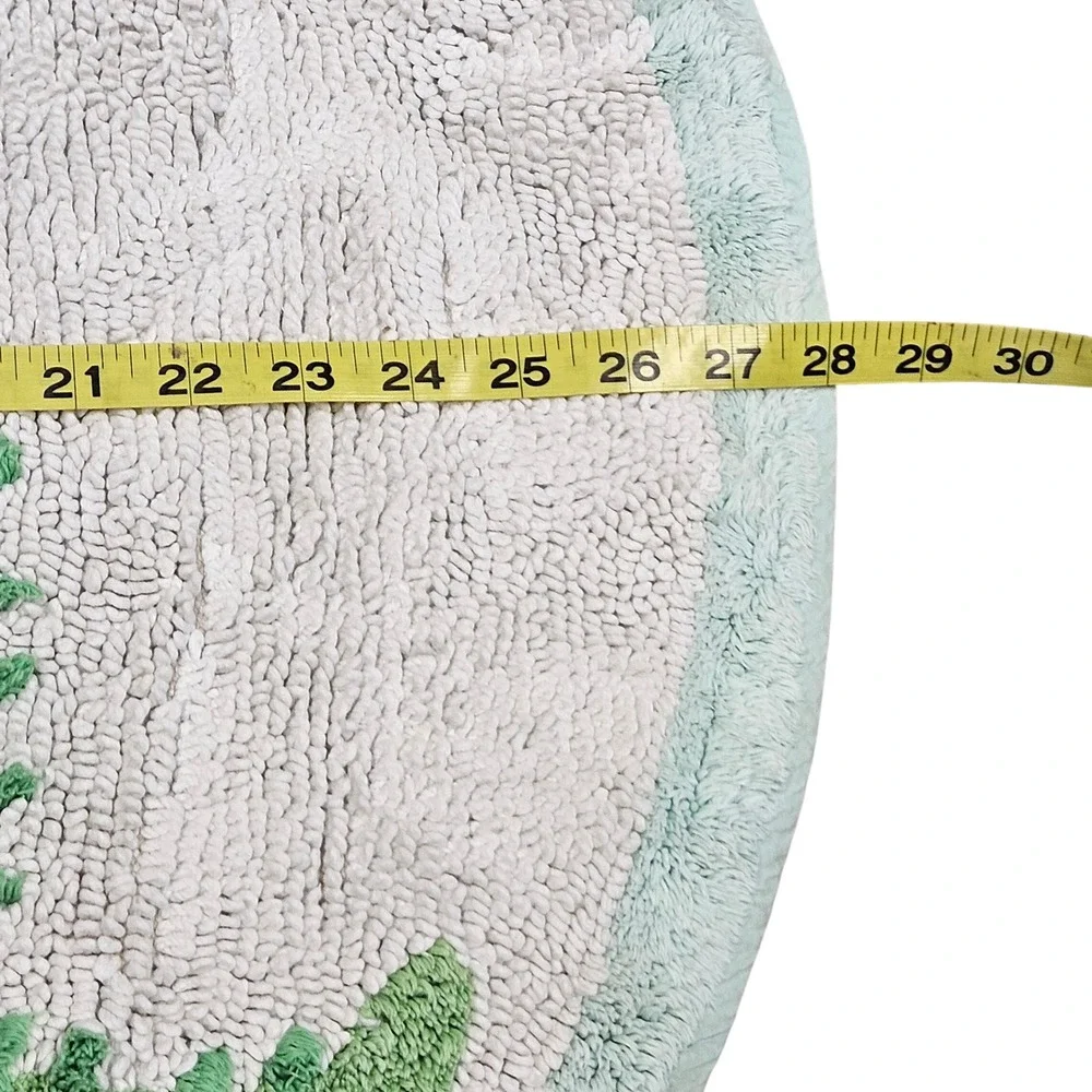 Pottery Barn Kids Bath Rug Kids 28in Green Alligator Round Cotton Tufted‎ Mat